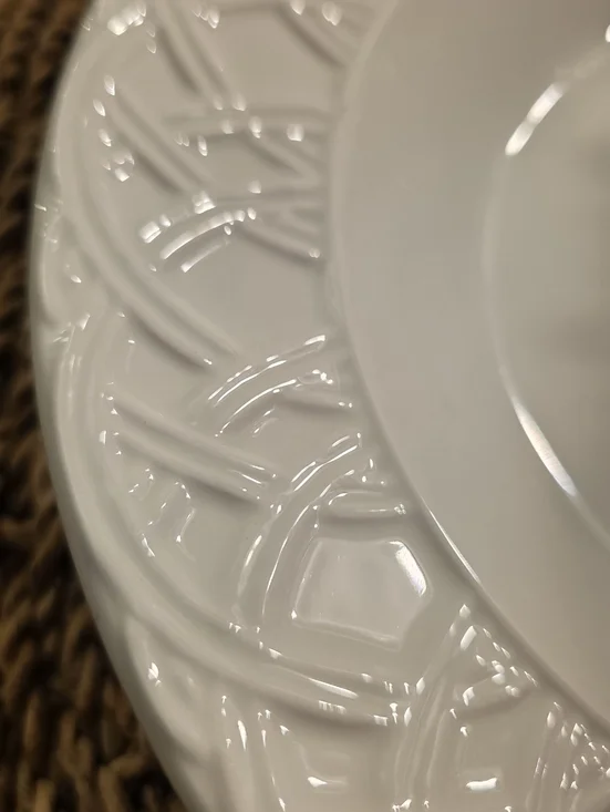 Pier 1 Handcrafted Ceramica Quadrifoglio Embossed Weave Rimmed Bowls Set of 5 - Picture 7 of 7